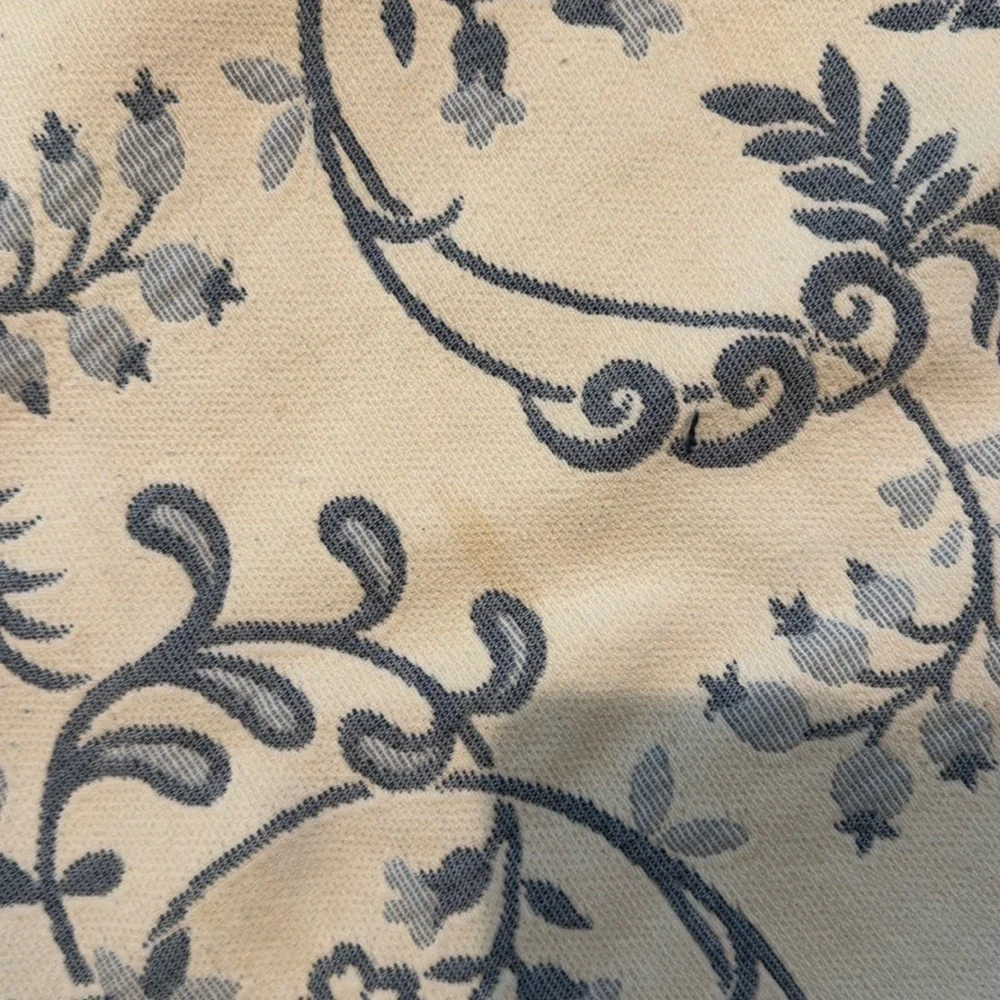 Shams Pillowcases Blue and White Floral Scroll King Size Shams Scalloped Pair